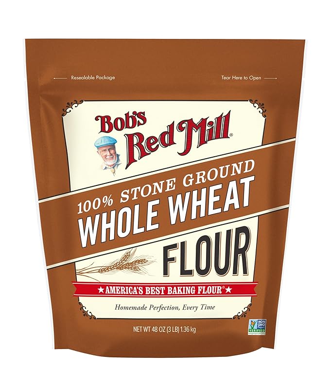 Bob's Red Mill Whole Wheat Flour 3 Pound (Pack of 4) - Whole Grain Non-GMO Vegan