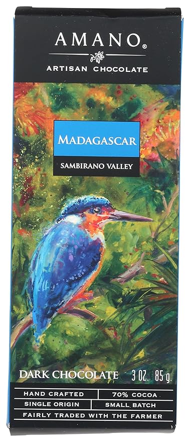 Amano Artisan Chocolate Madagascar Dark Chocolate Bar 70% 3 Oz