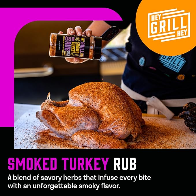 Hey Grill Hey | Turkey Brine Kit | | Includes Apple Spice Brine Smoked Turkey Rub and Cranberry BBQ Glaze| Smoked Turkey Brine &amp Seasoning Kit
