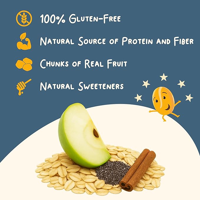 Dozy Oats Overnight Oatmeal 15-Serving Big Batch Bag. Gluten-Free Natural Source of Protein and Fiber Apple Cinnamon 750g Pack and Jar