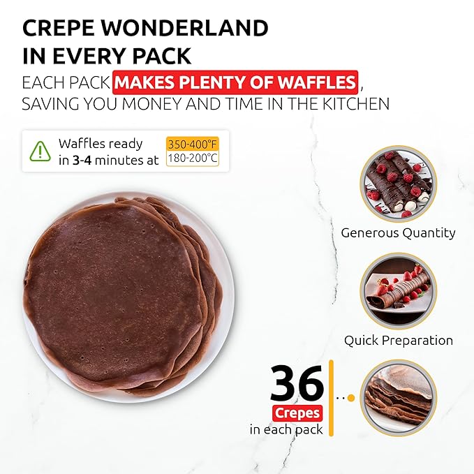 OldSoul Professional Crepe Mix | Chocolate Flavour | Dough Mix | 5 Lbs | 36 Crepes (5 Lbs Gluten Free)