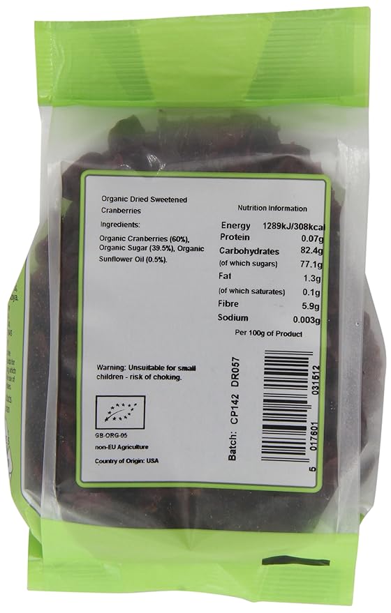 Suma Organic Cranberries 250 g (Pack of 6)