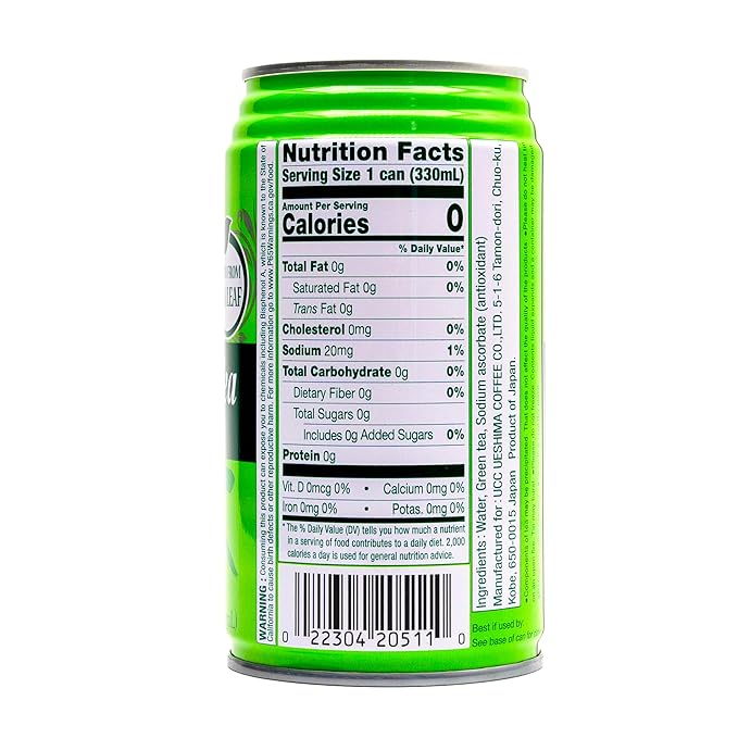UCC Japanese Green Tea Drink 11.1-Ounce Cans Pack of 24 No Sugar No Artificial Flavors or Coloring Refreshing Canned Beverage Authentic Taste Perfect Healthy Drink