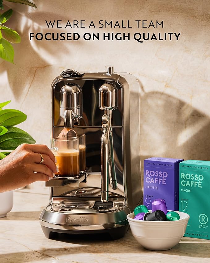 ROSSO CAFFÈ 60 Espresso Coffee Pods for Nespresso Original Machines - Pack of Rich and Bold Capsules 3 Premium Intense Dark Flavors