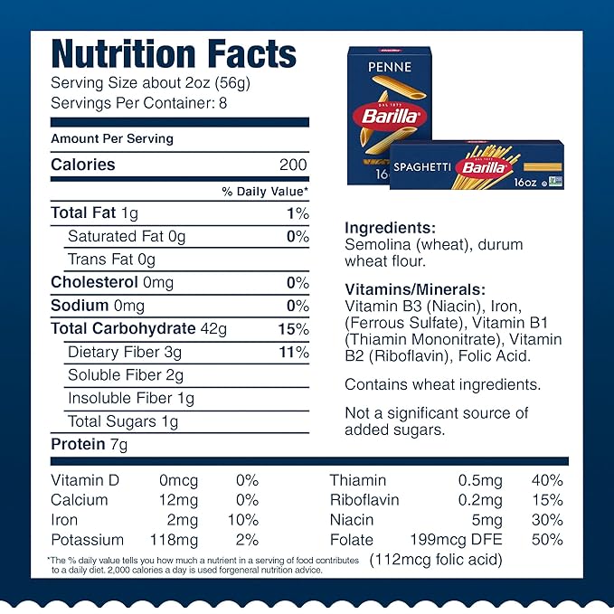Barilla Penne &amp Spaghetti Pasta Variety Pack 16 oz. Boxes - Non-GMO Made with Durum Wheat Semolina - Kosher Certified (Pack of 24)