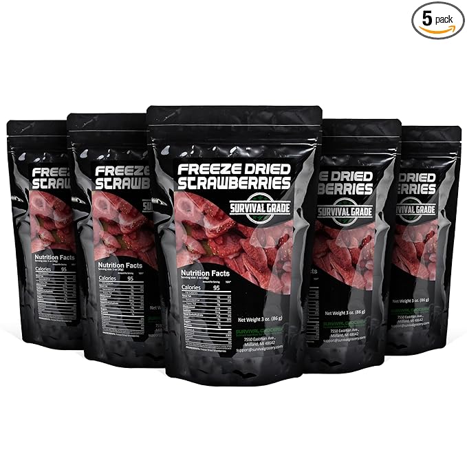 Survival Grocery® - Freeze-Dried Strawberries (5 Bags/15 oz.)