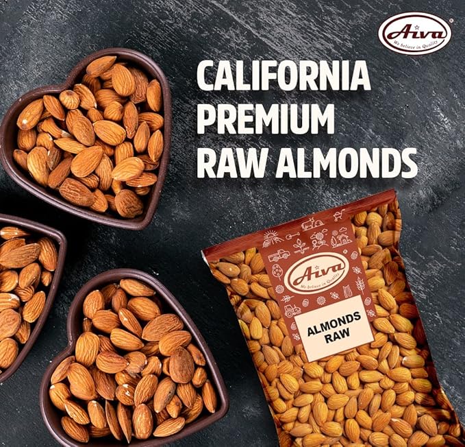 AIVA Natural Whole Raw Almonds - 10 lb Grown in the USA Raw Whole Almonds