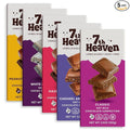 7th Heaven Vegan Oat Milk Chocolate Bar Variety Pack Classic Chocolate Sea Salt Caramel Cookies &amp Cream Hazelnut Crunch &amp Peanut Butter Cream (3.5oz Full Size Candy Bars - 5 Packs) - Perf