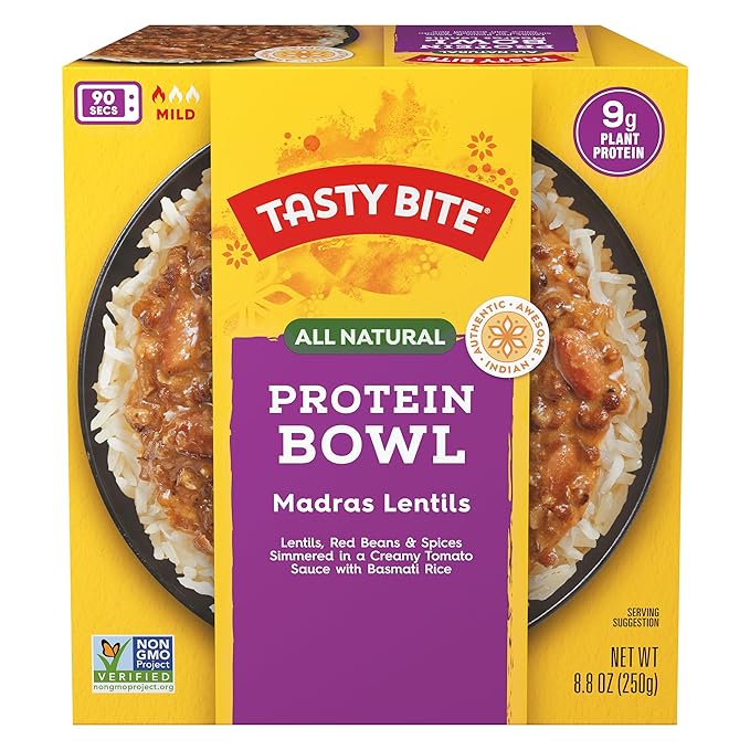 Tasty Bite Indian Style Chili &amp Rice Bowl 8.8 Ounce Pack of 6 Ready to Eat Organic Basmati Microwaveable Vegetarian