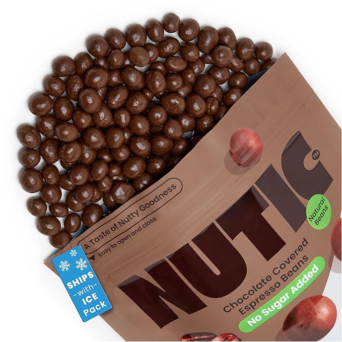 Nutic Gourmet Sugar Free Chocolate Covered Espresso Beans - 2LB Bulk Chocolate Espresso Candy Chocolate Coffee Beans - Irresistible Rich &amp Energizing Treat - (Pack of 1)