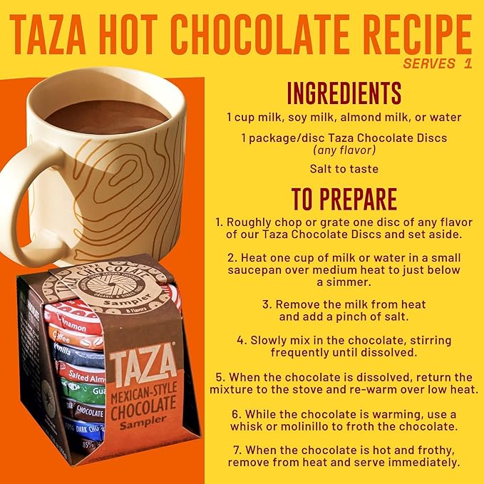 Taza Chocolate Organic Mexicano Disc 50% Dark Chocolate Cinnamon 2.7 Ounce (12 Count) Vegan