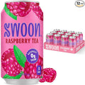 Swoon Raspberry Iced Tea - Sugar Free Gluten Free Low Carb Paleo-Friendly - Flavored Keto Drinks Made with Organic Black Tea and Sweetened by Monk Fruit and Stevia (Pack of 12)