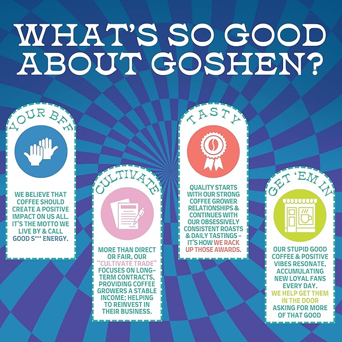 Goshen Coffee Roasters Whole Bean Old School Tattoo House Blend | Medium Roast Brewed or Espresso | Award-Winning Natural and Washed | Caramel Nutty Orange Flavors | 2 Lb Bag