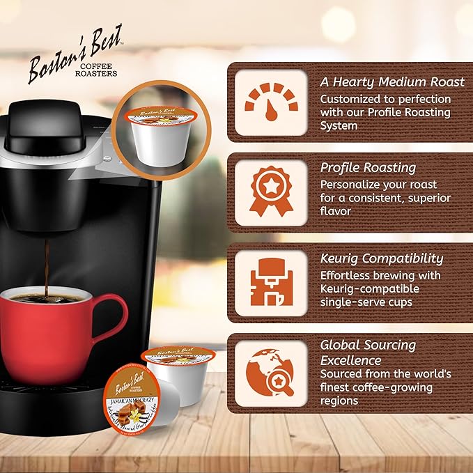 Boston’s Best - Jamaican Me Crazy Flavored Delicious Gourmet Coffee 1 Count (80 Single Serve Cups)