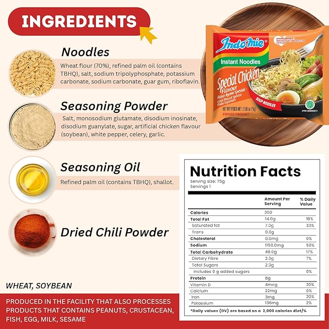 Indomie Mi Goreng Instant Stir Fry Noodles Halal Certified 30 Original &amp 30 Special Chicken Flavor (Pack of 60)