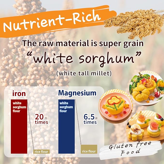3 Packs (3 x 2.8oz) GMO-Free Japanese Steamed Bun Sorghum Flour Mix Gluten-Free Microwaveable (3 x 2.8oz Pumpkin)