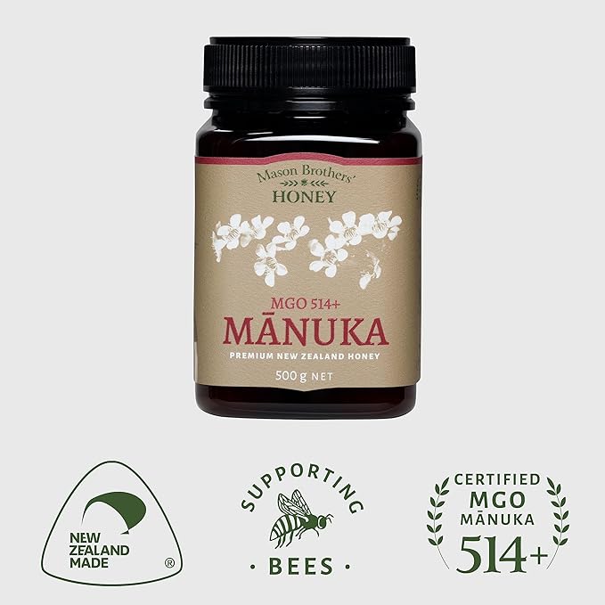 Mason Brothers’ Raw Manuka Honey MGO 263+ MG 514+ | New Zealand Honey MGO Certified /2x 17.6oz