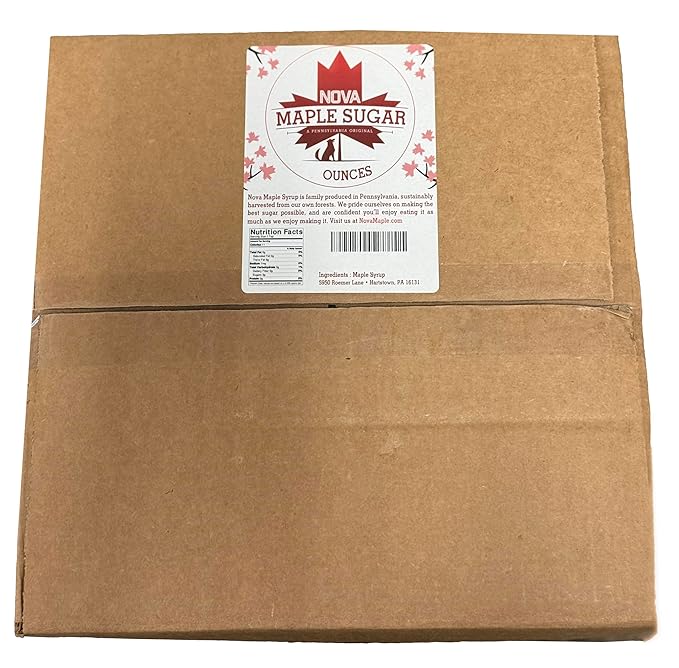 Nova Maple Sugar - Bulk Pure Grade-A Maple Sugar - 45 Pound Box