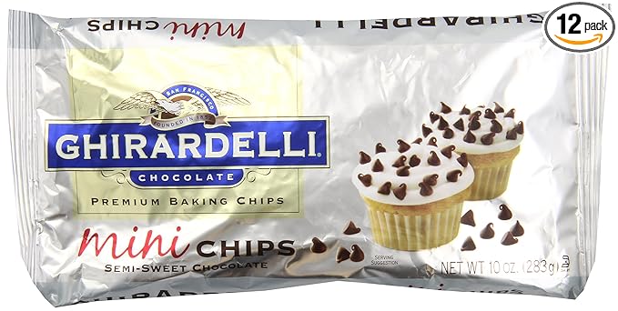 Ghirardelli Mini Semi-Sweet Chocolate Premium Baking Chips - 10 oz. (283g)‚Äã 12 bags