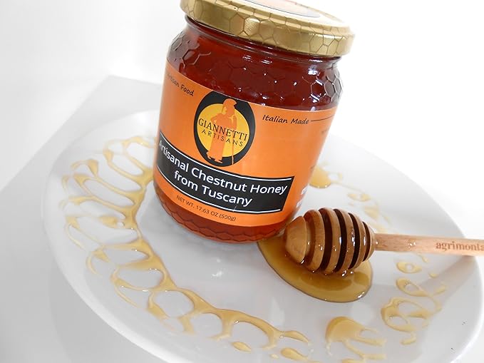 Giannetti Artisans Raw Chestnut Honey from Tuscany Italy - Artisan Produced (17.63 oz - 500g)