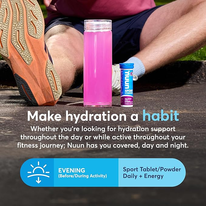 Nuun Sport Electrolyte Tablets with Magnesium Calcium Potassium Chloride &amp Sodium Gluten Free &amp Vegan Watermelon 4 Pack (40 Servings Total)