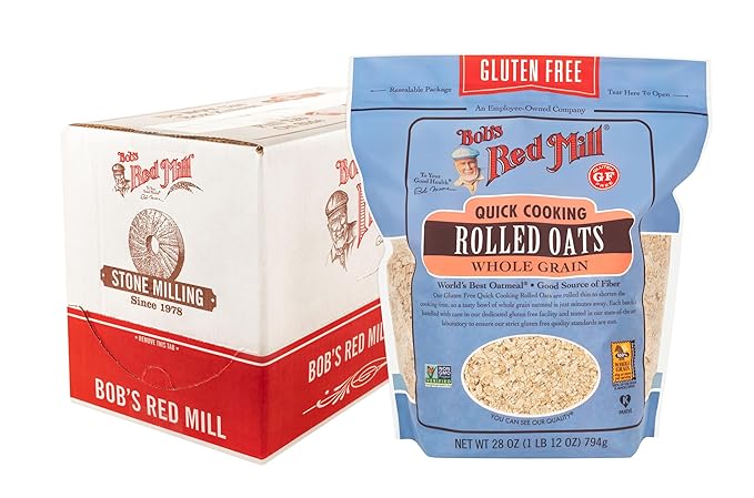 Bob's Red Mill Gluten Free Quick Cooking Rolled Oats 28oz (Pack of 8) - Non GMO Whole Grain Vegan Kosher