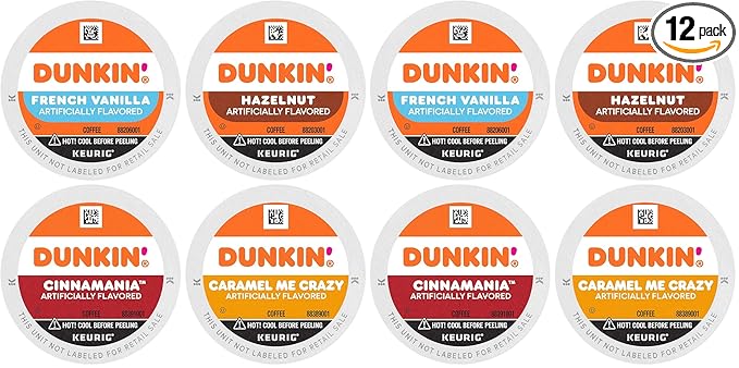 Dunkin' Mixed Flavor Coffee Variety Pack Keurig K-Cup Pods 10 Count (Pack of 12)