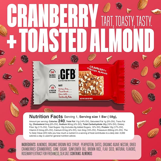 The GFB Variety Pack Protein Bars - Gluten Free Plant Based Non GMO Sustainably Made – Ridiculously Tasty Healthy Vegan Nutrition Snack Protein Bars 2.05 oz (10 Count)