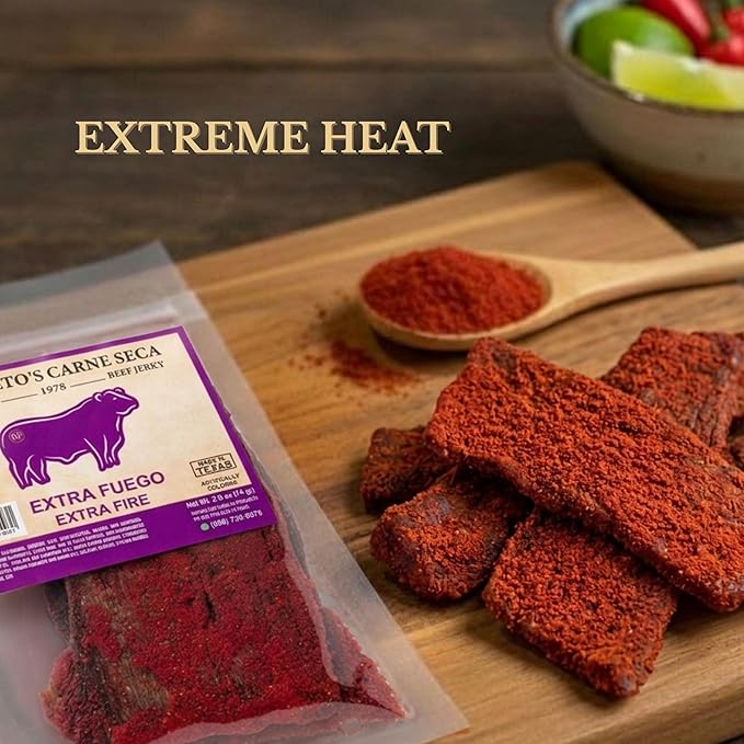 Don Beto's Extra Fuego Beef Jerky Texas Made Extra Spicy 2.6 oz