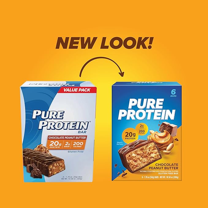 Pure Protein BarsHigh ProteinNutritious Snacks to Support EnergyLow SugarGluten FreeVariety Pack1.76oz18 Count (Pack of 2)