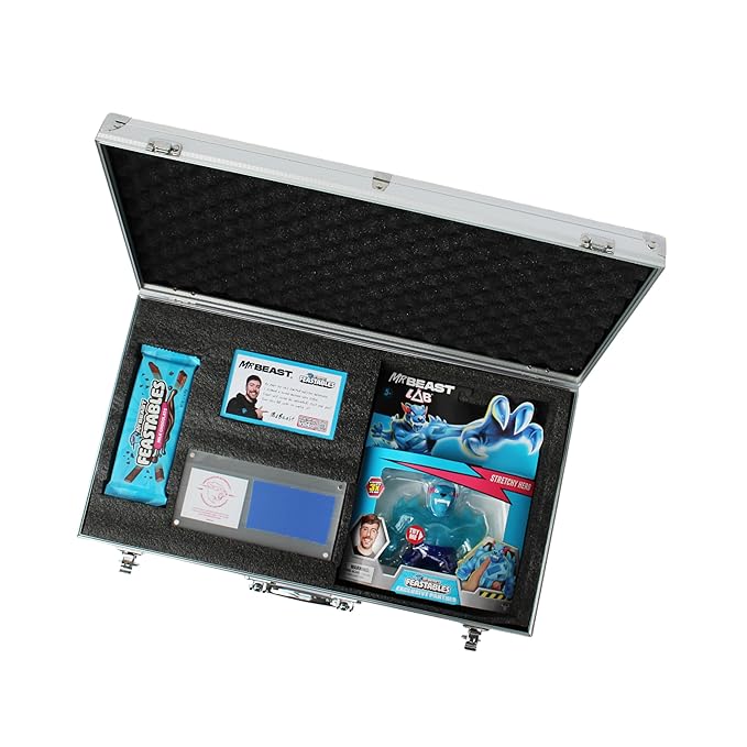 Feastables MrBeast Collector Edition Briefcase with Feastables Chocolate and Beast Lab Toy 6 Pieces