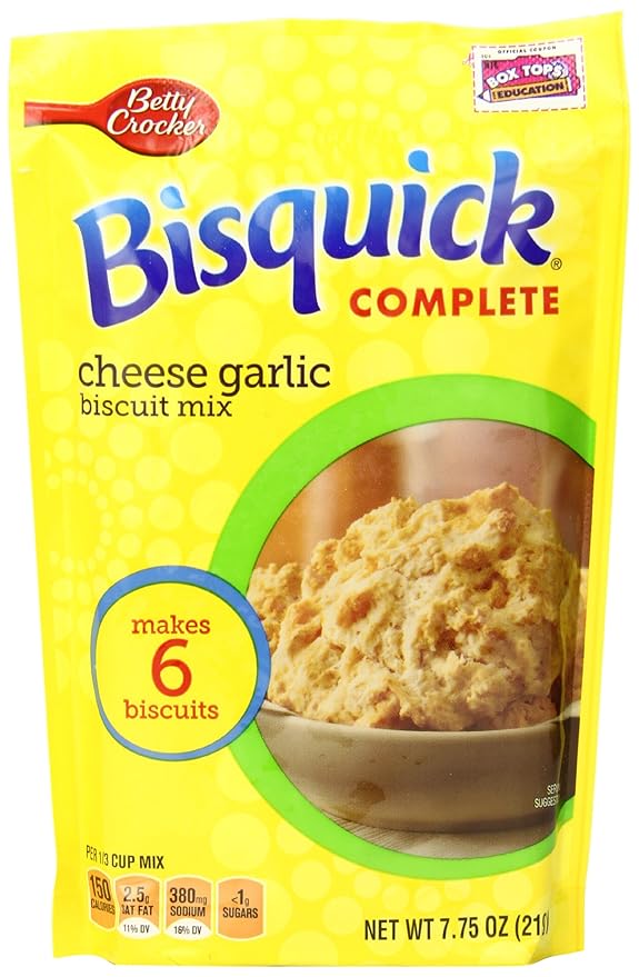 Betty Crocker Bisquick Complete Biscuit Mix Cheese Garlic 7.75 Oz Bag (Pack of 9)