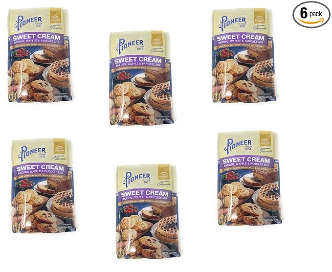 Pioneer Sweet Cream Baking Waffle &amp Pancake Mix 6oz - pack of 6