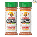 Buffalo Seasoning Mix 2 Bottles by Flavor God - Premium All Natural &amp Healthy Spice Blend for Grilling Chicken Beef Seafood Vegetables Hot Wings French Fries &amp Cauliflower - Kosher Glut