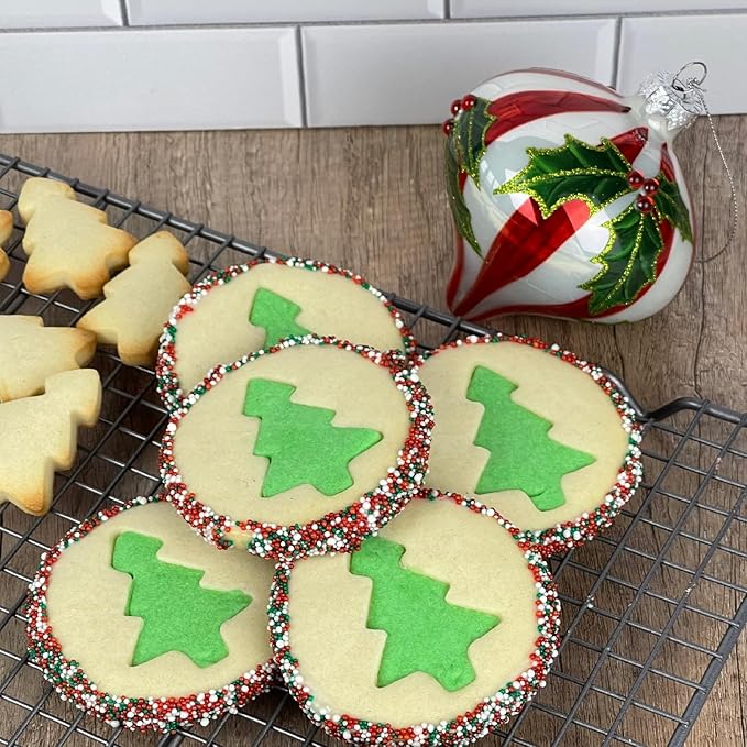 Baketivity Christmas Tree Cookies - DIY Baking Kit for Kids - Fun Little Junior Chef Essential Kitchen Lessons Includes Pre-Measured Ingredients