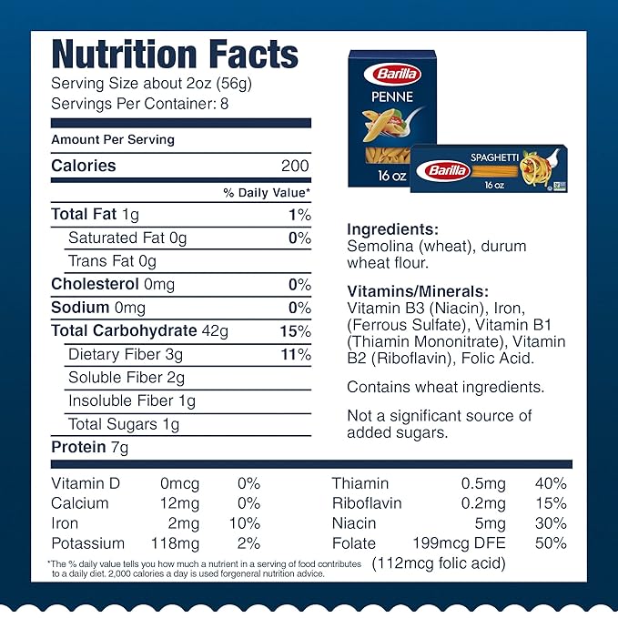 Barilla Penne &amp Spaghetti Pasta Variety Pack 16 oz. Boxes - Non-GMO Made with Durum Wheat Semolina - Kosher Certified (Pack of 24)