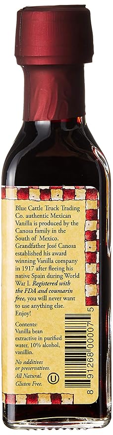 Blue Cattle Truck Trading Co. Traditional Gourmet Mexican Vanilla Extract  Small 3.3 Ounce