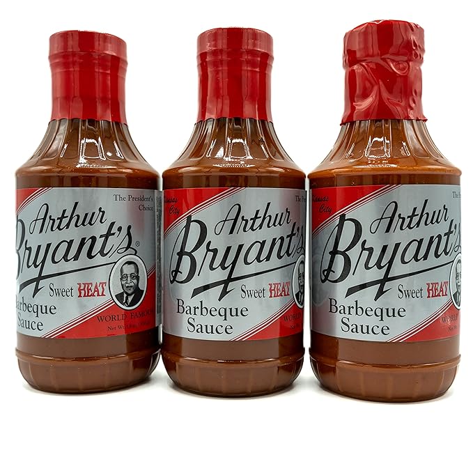 Arthur Bryants BBQ Sauce (Sweet Heat) — BBQ Sauce Natural Spicy Flavor — Zesty &amp Hot Barbecue Flavor — Best BBQ Sauce for BBQ Lovers (18 Oz Pack of 3)