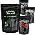 Survival Grocery® Protein Pancake Mix 1kg. + Strawberries 3oz. + Banana 6oz. + Blueberries 7oz.