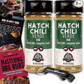 Pit Boss Hatch Chili Verde Premium Barbecue Mixed Seasoning Spice &amp Rub 2 pk Choice Bundle (10 oz) + Guide &amp Keychain Bottle Opener (4 Items)!