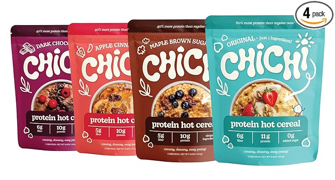 High Protein Hot Cereal Made with Chickpeas (Variety 4 Pack)