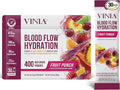 VINIA Resveratrol Electrolyte Hydration Powder Mix | Boost Blood Flow &amp Circulation | Sea Salt Coconut Water Potassium Magnesium Informed Sport Certified (30 Sticks Fruit Punch)