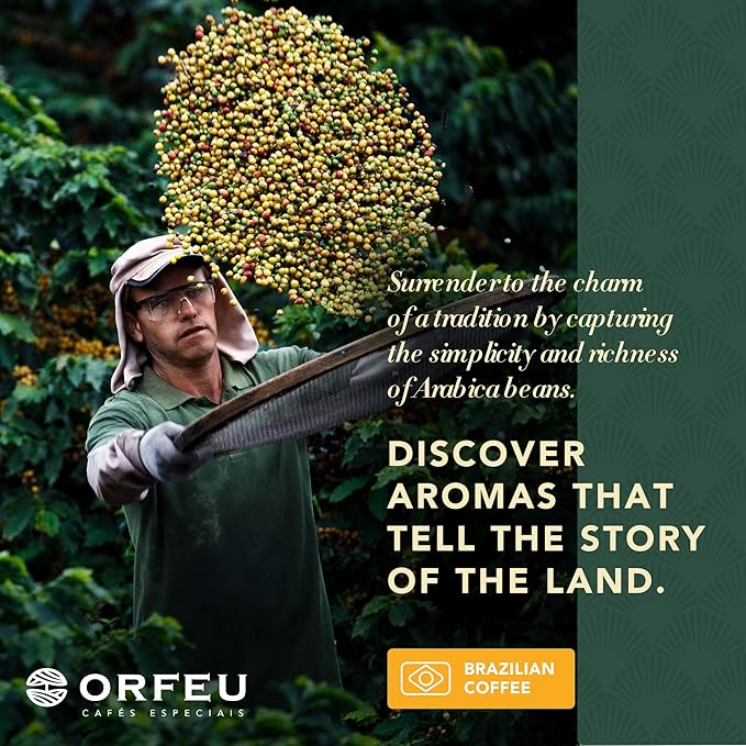 ORFEU - Special Coffee Yellow Bourbon - 100% Arabica Coffee Medium-Light Roast Ground &amp Roasted Made In Brazil Aroma of Citrus Fruits Accentuated Acidity - 250g (8.8oz)