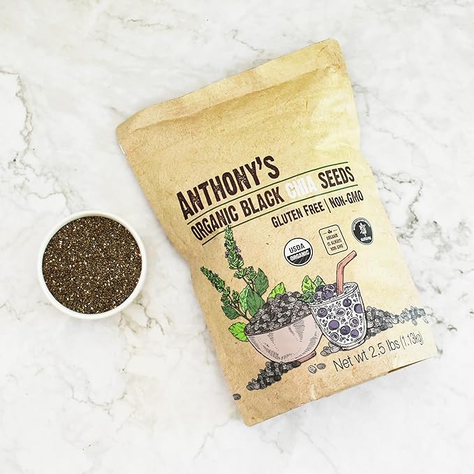 Anthony's Organic Chia Seeds 2.5 lb Gluten Free Vegan Keto Friendly