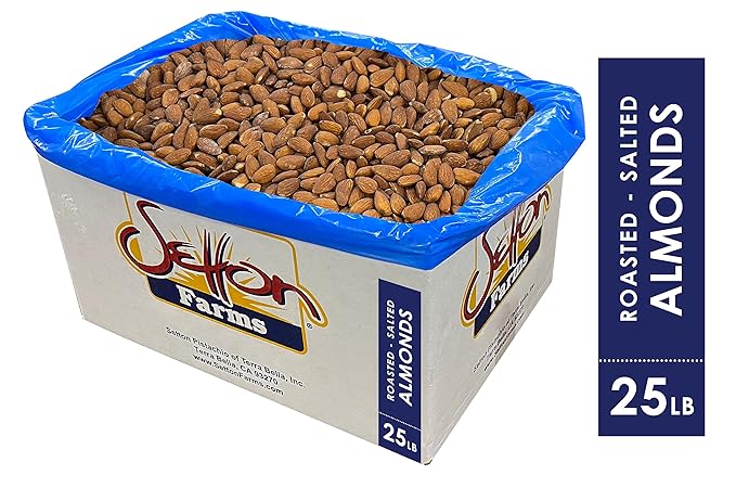 Almonds Roasted Salted 25 Lbs. Bulk Case Kosher