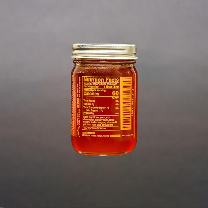 Honey House Raw Clover &amp Hot | Pure American Clover + Pepper-Infused Spicy Hot All Natural Unfiltered | Sustainably Sourced from American Bee Farmers | 12 oz Glass Jars - (2 Pack)