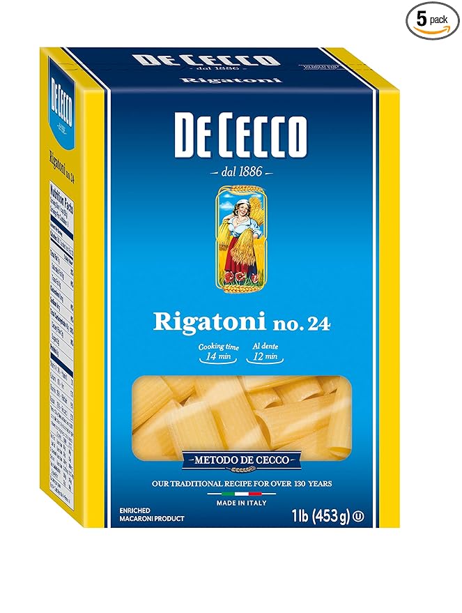 De Cecco Pasta Rigatoni 16 Ounce (Pack of 5)