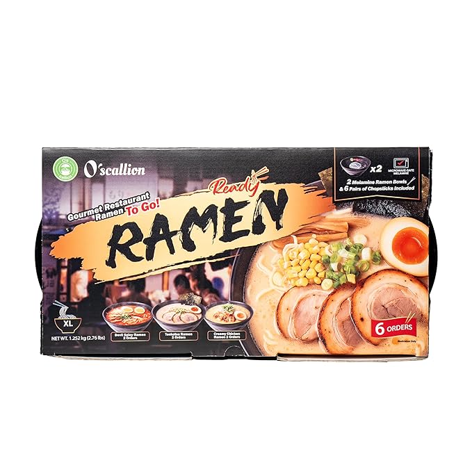 O'scallion Pack of 6 Ramen Noodles (Variety (3 flavor))
