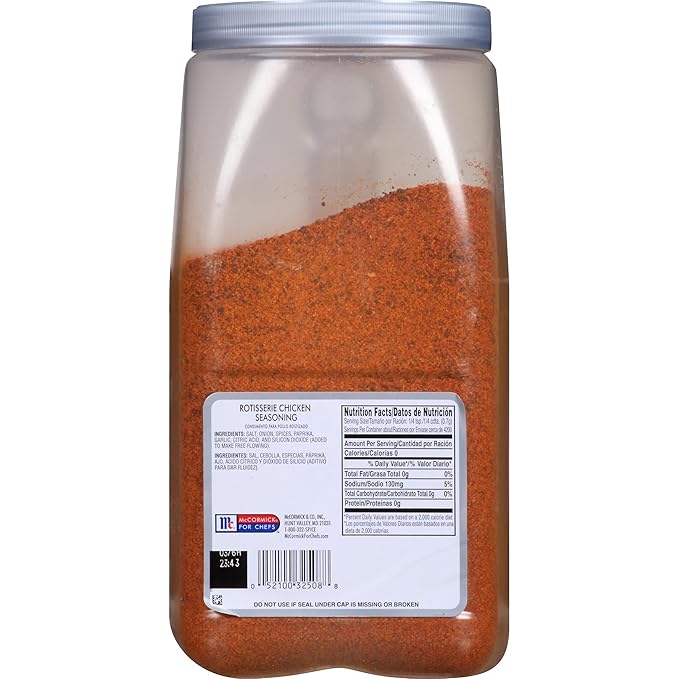 McCormick Culinary Rotisserie Chicken Seasoning 6.5 lb - One 6.5 Pound Container of Rotisserie Chicken Seasoning Rub for Poultry Dishes Best for Restaurant Use