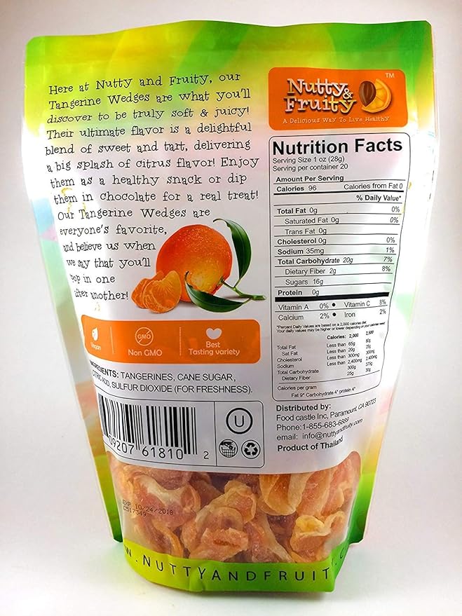 Nutty &amp Fruity Dried Tangerine Wedges 2 20 oz Bags